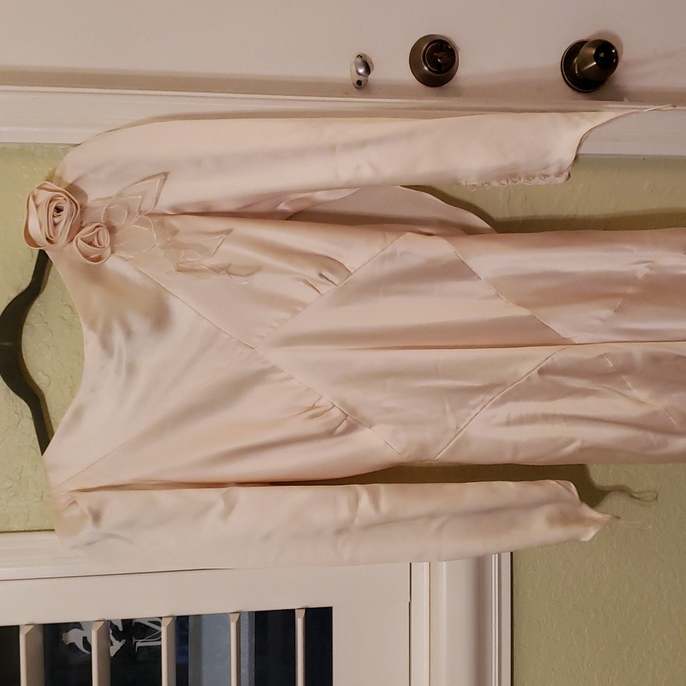 Vintage 80s silk chemise wedding gown